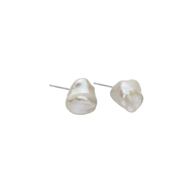 2023 New Design 925 Sterling Silver Baroque Stud Jewelry Women Pearl Earrings