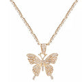 DUYIZHAO Hip Hop Jewelry Beautiful Butterfly Pendant Multicolor Butterfly Matching Fashion Same Color Claw Chain