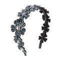 HX-097 Fashion Shiny Crystal Flower Pattern Women's Headband Cute Sparkly Rhinestone Anti-slip 5 Colors Party Hair Accessory