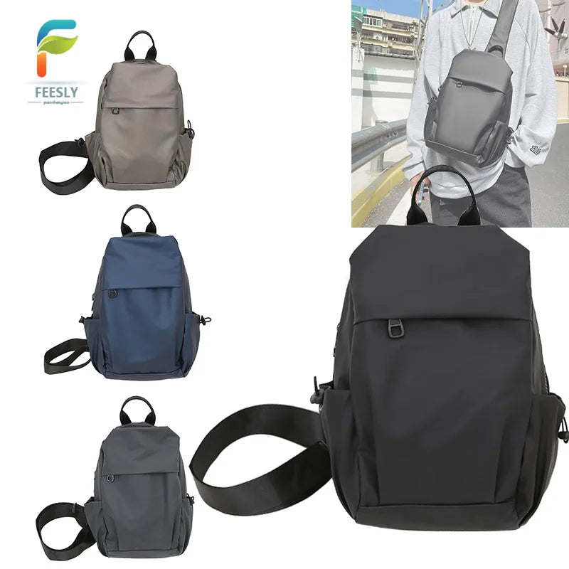 Fashion Casual Sling Bags Multipurpose Waterproof Large Capacity USB Fitness Chest Pack for Men