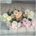 Wholesale Artificial Flowers 7 Head Silk Rose Bouquet for Wedding