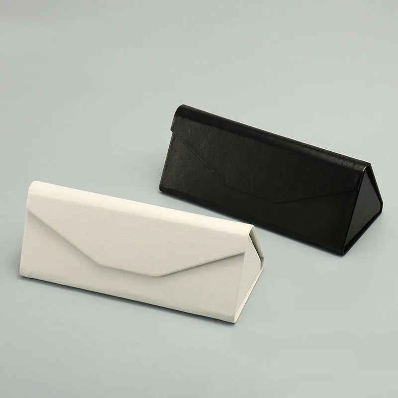 Sunglasses Box Packaging Leather Custom Logo Sunglasses Case Packaging Set Cases for Oversized Triangle Foldable Sunglass Case