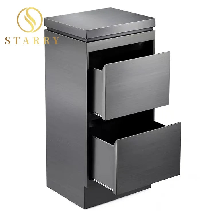 Customized Stainless Steel & MDF Board Modern Stackable Mobile Cabinet with Locks for Beauty Salon and Hotel Roller Trolley