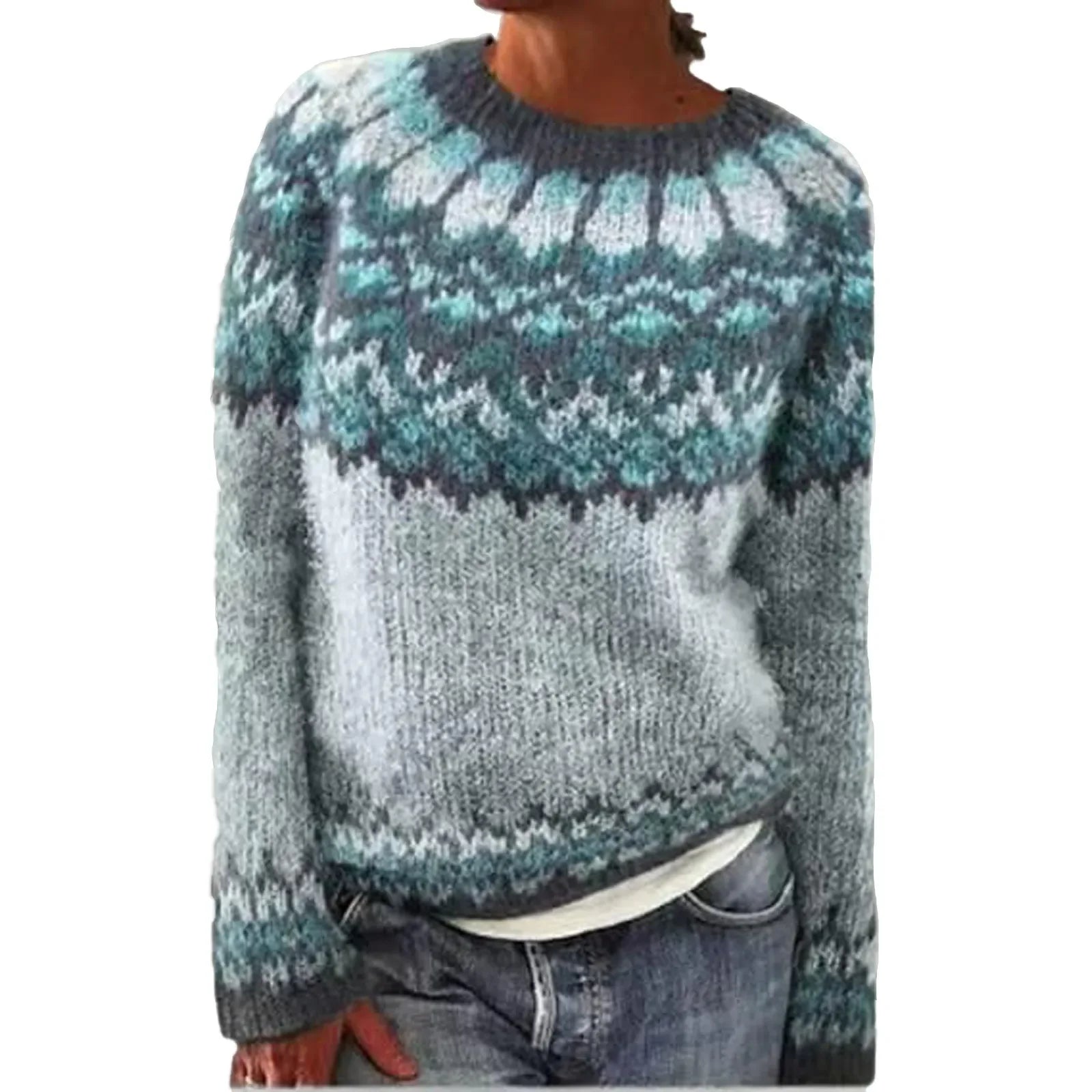 Women Sweaters Autumn Winter New Knitted Sweater Jacquard Knitwear Warm Thick Jumper Pullover Tops  Sweatshirt Plus Size S-5XL