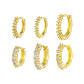 ZUOLA New Arrival Eco-friendly Fashion Jewelry Simple Hoop Earrings 18K Gold Plated Certified Micro Zircon for Women
