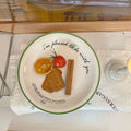 Original French Ins Green Lines Letter Ceramic Plate Breakfast Dessert Western Dinner Plate