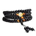 Dragon Black Buddha Mala Beads s Handmade Ethnic Glow in the Dark  for Women Men