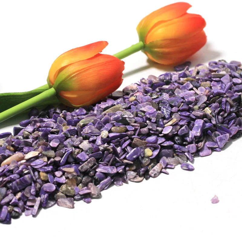 Wholesale Bulk Polished Charoite Chips Gravel Spiritual Meditation Crystals Fengshui Ornaments Spiritual Mascot Tumbled Stones