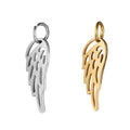 Stainless Steel Angel Wing Rose Gold Feather Charms Pendant Wholesale Accessories