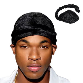 SongMay Dome Wave Cap Designer Hat Headwear Breathable Bottoming Durags Turban for Men Bamboo Soft Bonnet Satin Muslim Turban