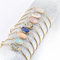 Factory Custom Simple Design Faceted Stone Bohemian Adjustable Stone Girl Bracelet