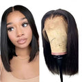 Mira Straight Bob Wigs Human Hair 13x4 HD Lace Front Short Bob Wigs for Black Women Glueless Wigs Pre Plucked Natural Black