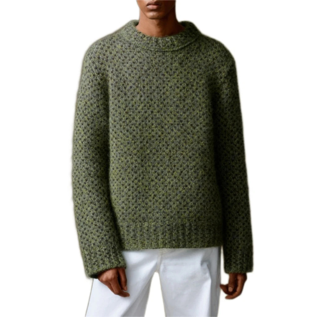 Custom Logo Men's 3gg Heavyweight Crewneck Jumper Breathable Thick Washable Merino Wool Mohair Pullover ODM/OEM