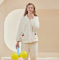 Women's Winter Flannel Velour Pajamas Set Thick Coral Velvet Pajamas Home Wear Lady Suit
