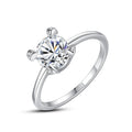 CZCITY Girls Dainty 925 Silver Ring Simple Classic Couple Rings for Engagement
