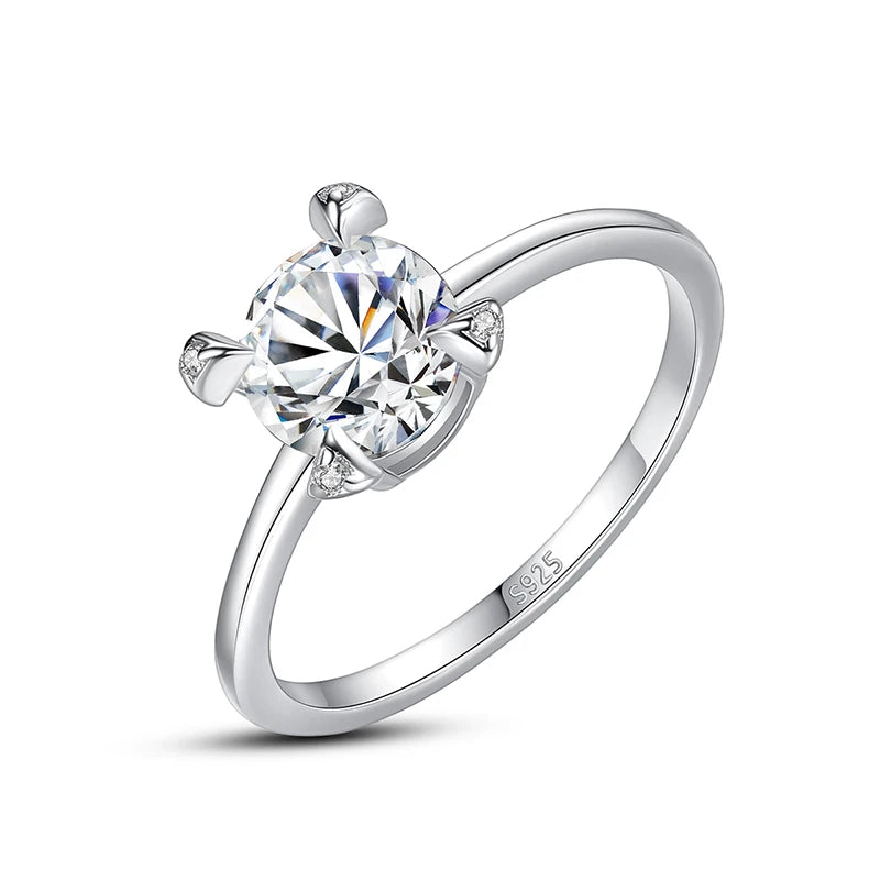 CZCITY Girls Dainty 925 Silver Ring Simple Classic Couple Rings for Engagement