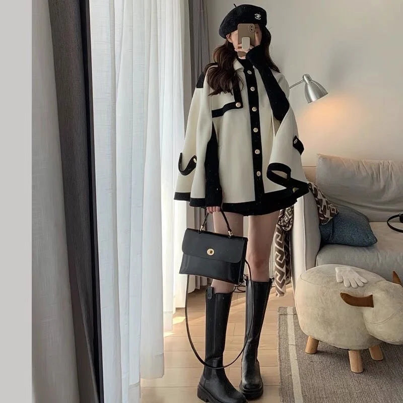 Wholesale 2026 Autumn New Hepburn Style High Grade Loose Cashmere Small Fragrance Short Women's Coat