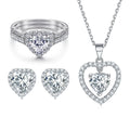 Women Jewelry Set Heart Cut White Gold Plated 925 Sterling Silver Chian Necklaces Trendy Fashion Jewelry Sets for Party