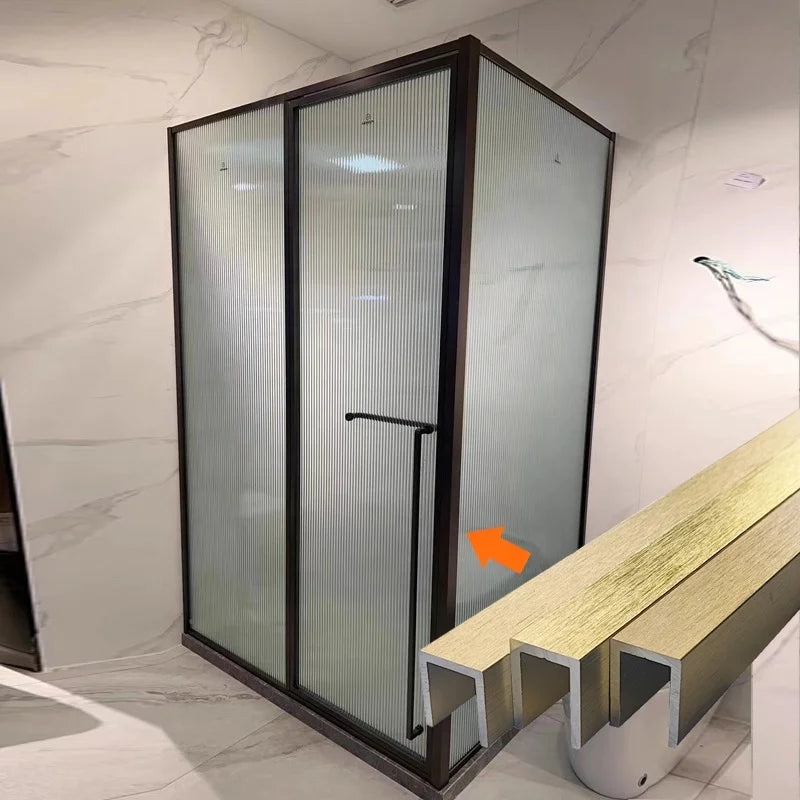 Factory Customized 6000 Series Aluminum Profile Shower Glass Door Square Profiles with Bending & Cutting Services Deep U Channel