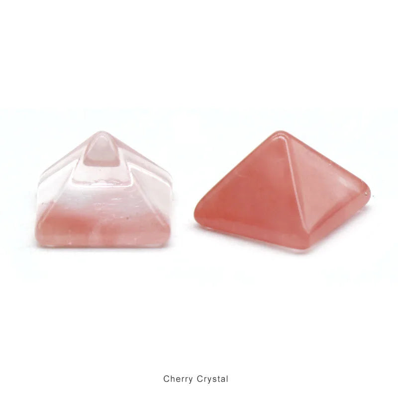 Huiying Crystal Healing Stones Natural Polished Cherry Quartz Pyramid Stone Crafts