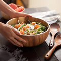 New Arrival Acacia Wood Serving Bowls Free Spoon Reasonable Price Coconut Material Salad Noodle Bowl for Wedding Custom