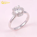 New Design Flower Shape Certified 1ct Center Stone 14k Solid Lab Diamond Women Engagement Wedding Moissanite Ring