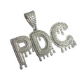HQ GEMS Solid S925 Silver Letter Necklaces Diamond Iced Out Moissanite PDC Charm Pendant for Party