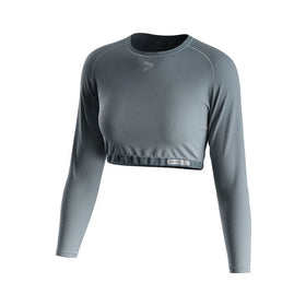 Female Crop Shirt Durable Stretch Polyester Spandex Top Custom Sublimation Print Breathable Athleisure Wear