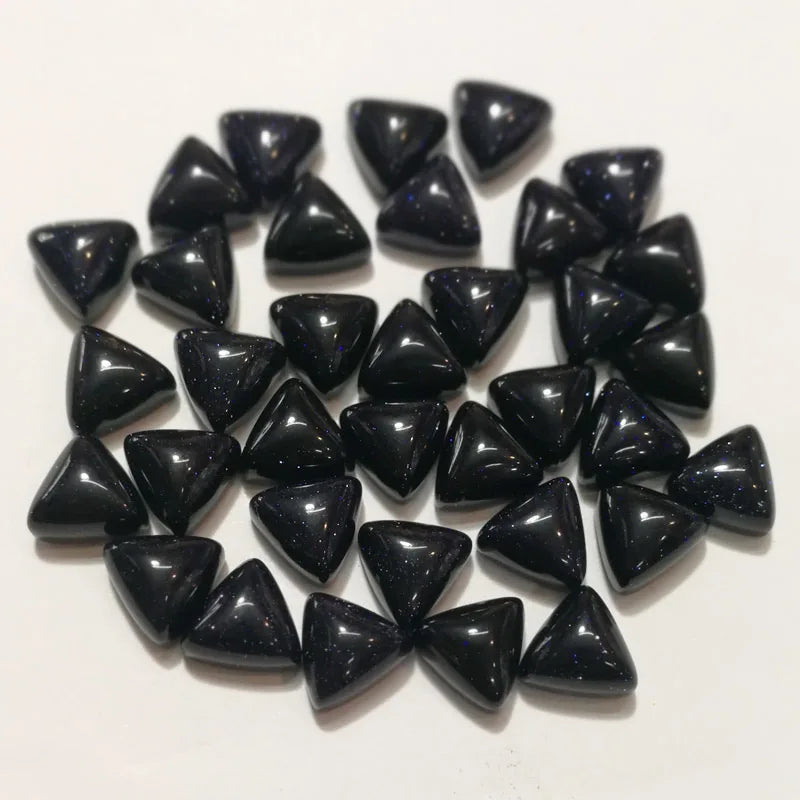 HZ 10mm Black Obsidian Triangle Cabochon Loose Gemstone Crafts