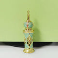 Luxury 12ml Antique Vintage Metal Dubai Perfume Oil Bottle 12ml Glass Essential Oil Bottle Dropper Dubai Style Metal Arabic