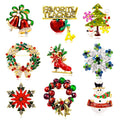 Santa Claus Snowflake Brooch Boots Snowman Bell Oil Drop Brooch Accessories Niche Versatile Holiday Accessories