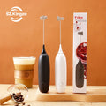 Kingze Coffee Accessories Battery Operated Automatic Egg Beater Classic Black White Portable Handheld Electric Milk Frother