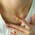Luxury Quality Jewelry 18k Gold Plated Stainless Steel Glossy Heart Zircon Pendant Necklace for Women