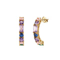 Dropshipping Fashion Light Luxury and Fashionable S925 Sterling Silver Colored Zircon C-shaped Stud Earring Women Jewelry