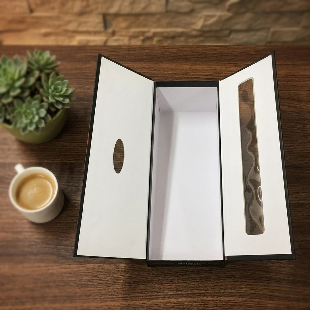 Custom Double Door Curler Paper Boxes Window Gift Box Packaging with Transparent Windows