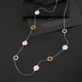 TongLing Fashion Trendy Circular Pearl Sweater Necklace Jewelry Chain Necklace for Daily Accessories
