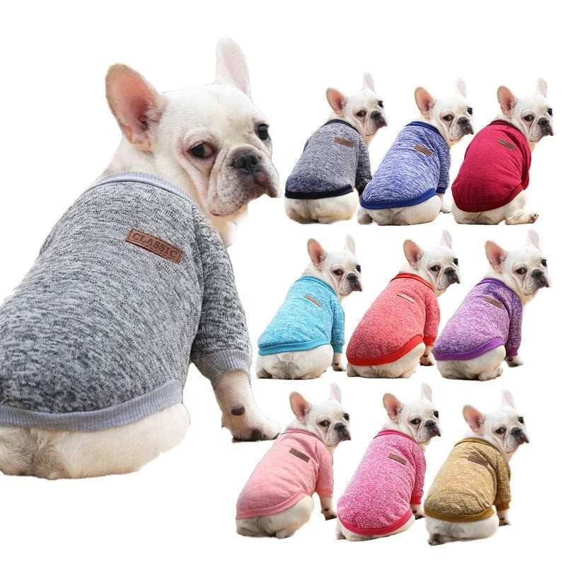 XS-XXL Cute Dog Solid Color Multi-Size Color Puppy Clothes Pet Supplies Pet Clothes for Dogs Warm Pets Dog Sweater