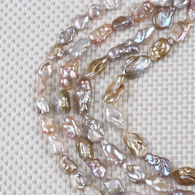 13-16mm Natural Color Keshi Freshwater Pearl Beads Strand