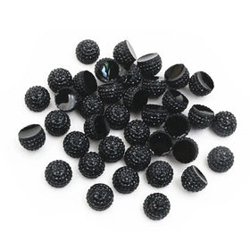 40pcs 10mm Black Gold Silver Color Half Ball Flat Back Resin Cabochons Dome DIY Jewelry Making Accessories Supplies