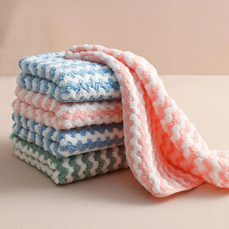 Cationic Cloth Water Ripple Kitchen Cleaning Dishwashing Cloth Table Decontamination Cleaning Cloth