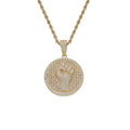 CN376  Pendant Bling Bling Brass Setting CZ Hip Hop Necklace Iced Out Jewelry