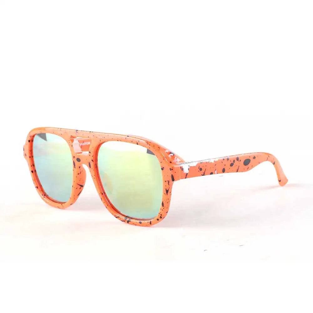 Wholesale Kids Sunglasses with Orange Frame Double Bridge Polarized PC Lenses Durable UV Protection