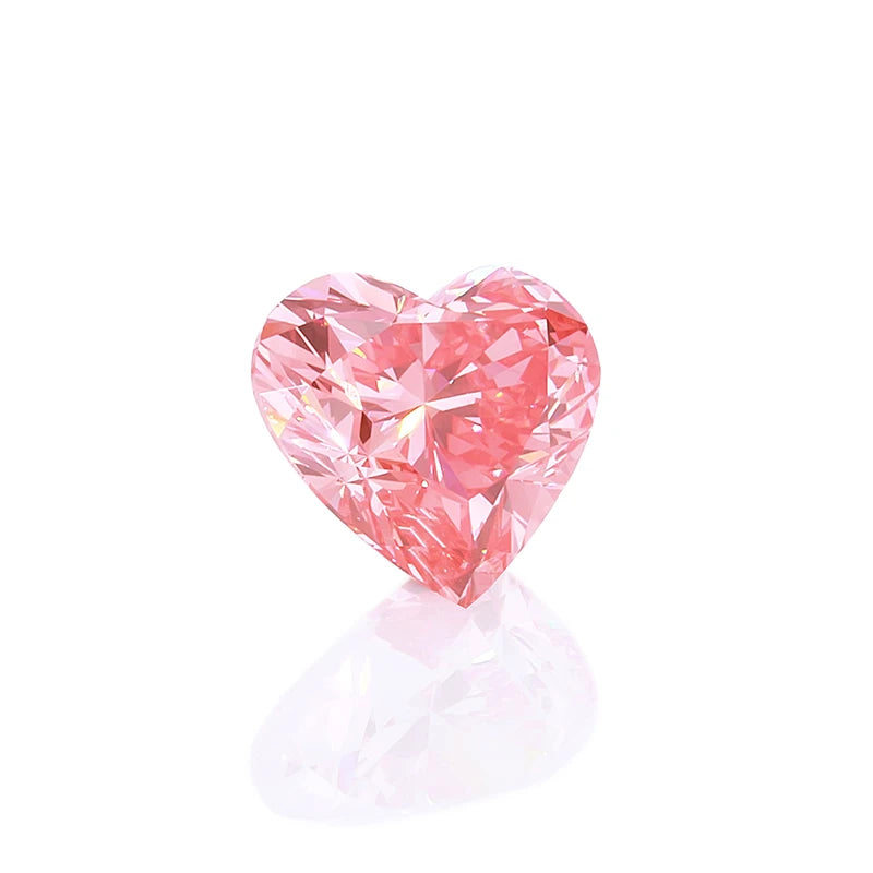 3EX  Fancy Shape 1.25ct Heart Cut Pink CVD Loose Lab Diamond