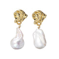 Aimgal 925 Silver Plated 18K Gold Natural Baroque Pearl Drop Earrings Special-Shaped Large Pearl Fine Jewelry for Gift Wholesale