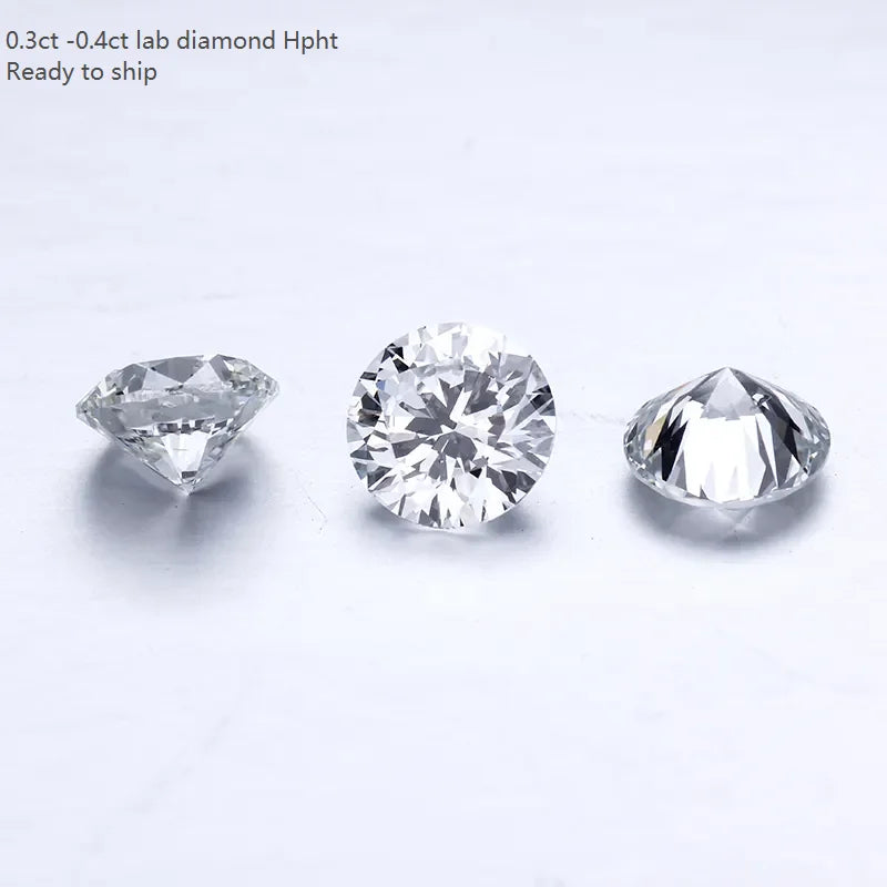 Starsgem Hpht Polished Diamond Round DEF VVS VS Lab Grown Diamond 0.1-0.4 Carat Loose Diamond