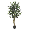 Nearly Natural Large 6.5ft Golden Cane Palm Silk Tree Artificial Ficus Eco-Friendly Long Life Green Plastic Material Home Garden MegaBDM