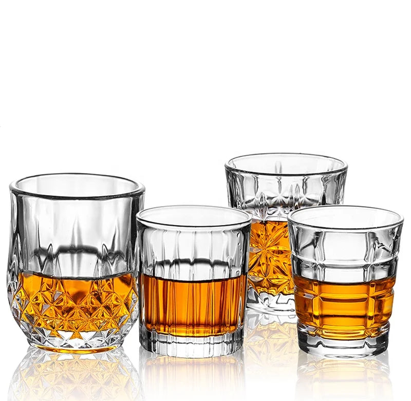 2020 New Fashion Handmade 320ml Clear Drinking Glass Whisky Cup Customized Logo Transparent Carton for Presents