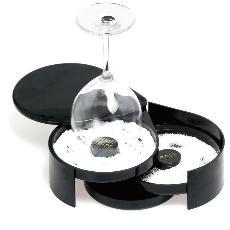 Storage Tray Wholesale Bar Accessories 3 Tier Caddy Plastic Glass Rimmer Margarita Salt Bar Glass Rimmer