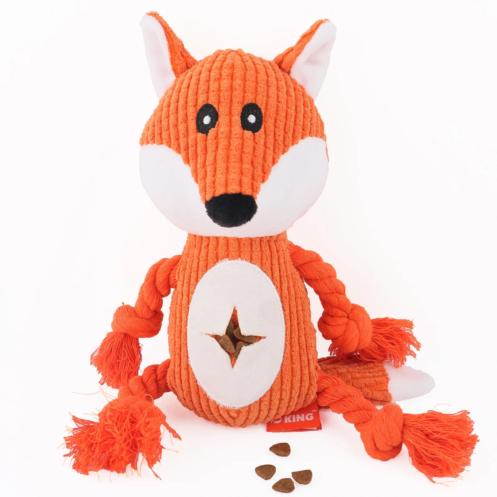 Pet Dog Plush Slow Food Fox Squeaky Dog Toy Interaction Dog Chew Toy Rope