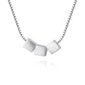 Wholesale New Fashion 925 Silver Link Chain Necklace for Women Three Squares Geometric Design for Wedding Gift Engagement
